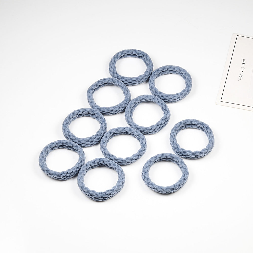 Women's Simple Basic Elastic Hair Bands 10 pcs Set