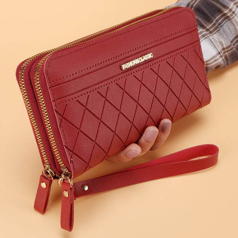 Women's Simple Double Zipper Multiple Card Slots Long Wallet - Meli Meli CDMX