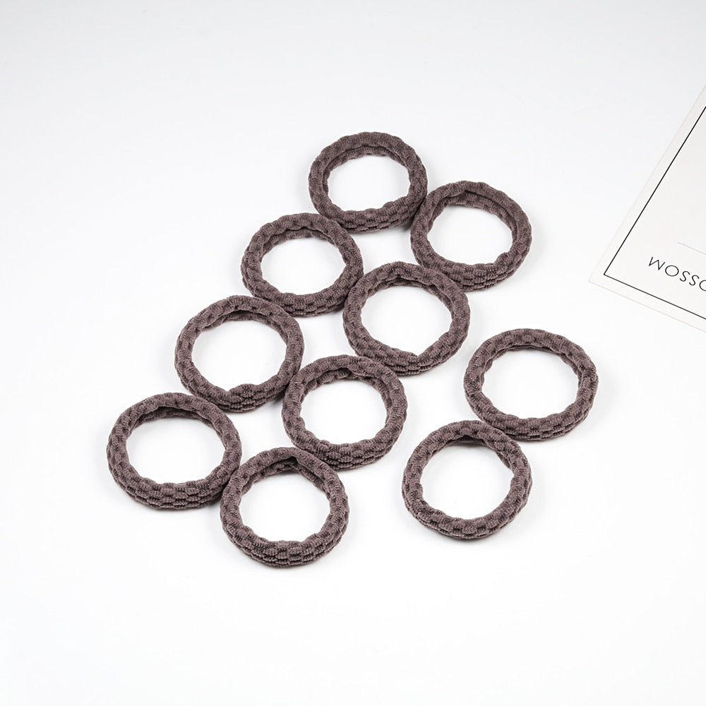 Women's Simple Basic Elastic Hair Bands 10 pcs Set