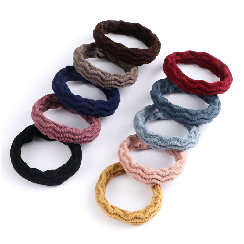 Women's Simple Basic Elastic Hair Bands 10 pcs Set