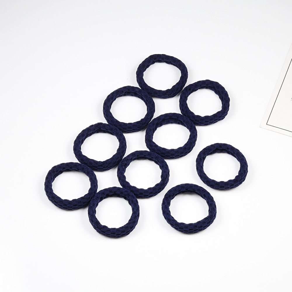 Women's Simple Basic Elastic Hair Bands 10 pcs Set