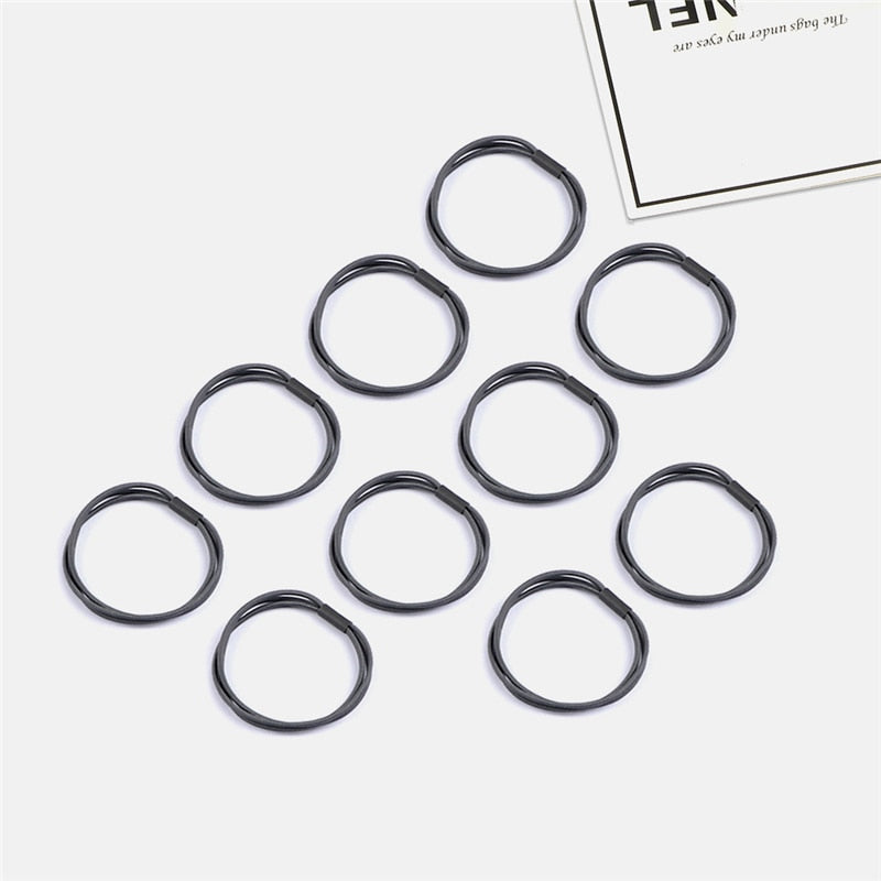 Women's Simple Basic Elastic Hair Bands 10 pcs Set