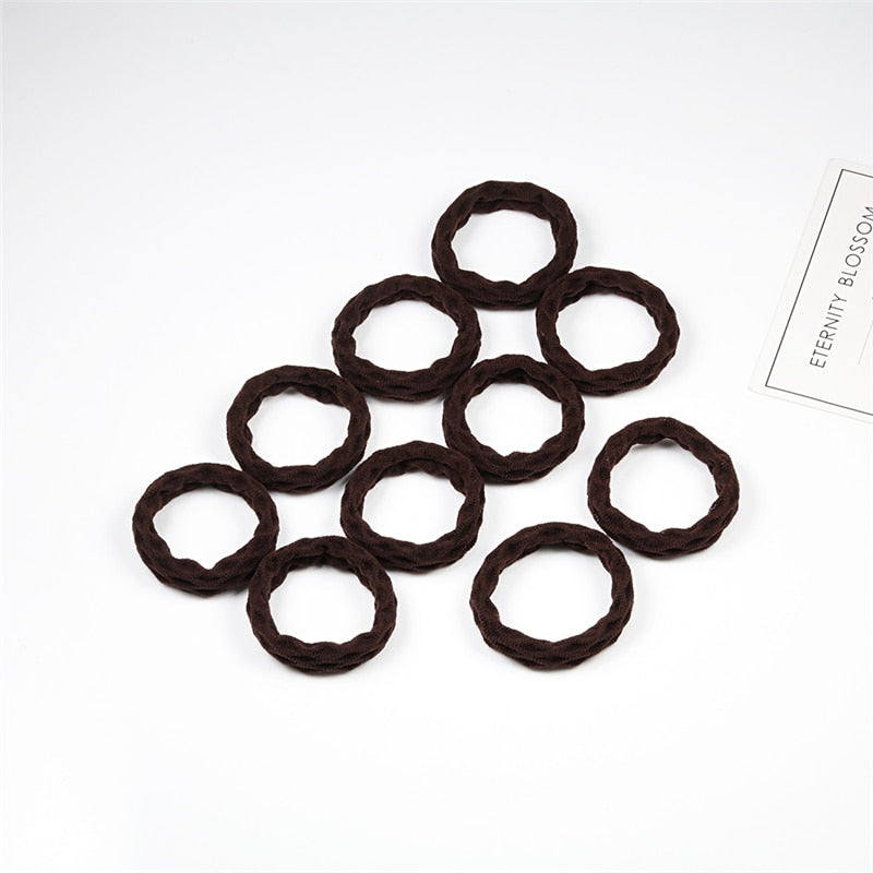 Women's Simple Basic Elastic Hair Bands 10 pcs Set