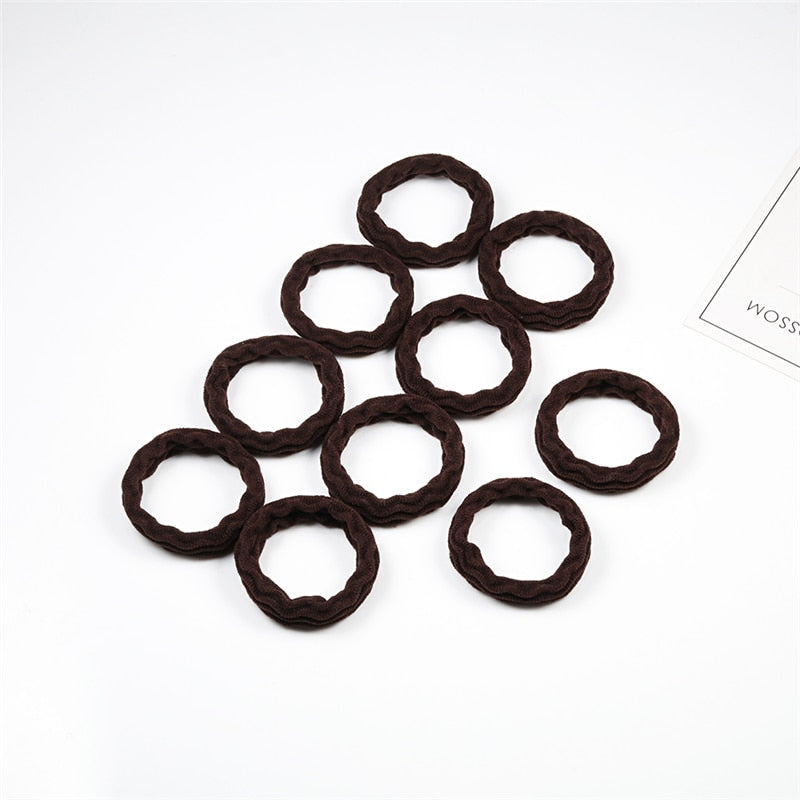 Women's Simple Basic Elastic Hair Bands 10 pcs Set
