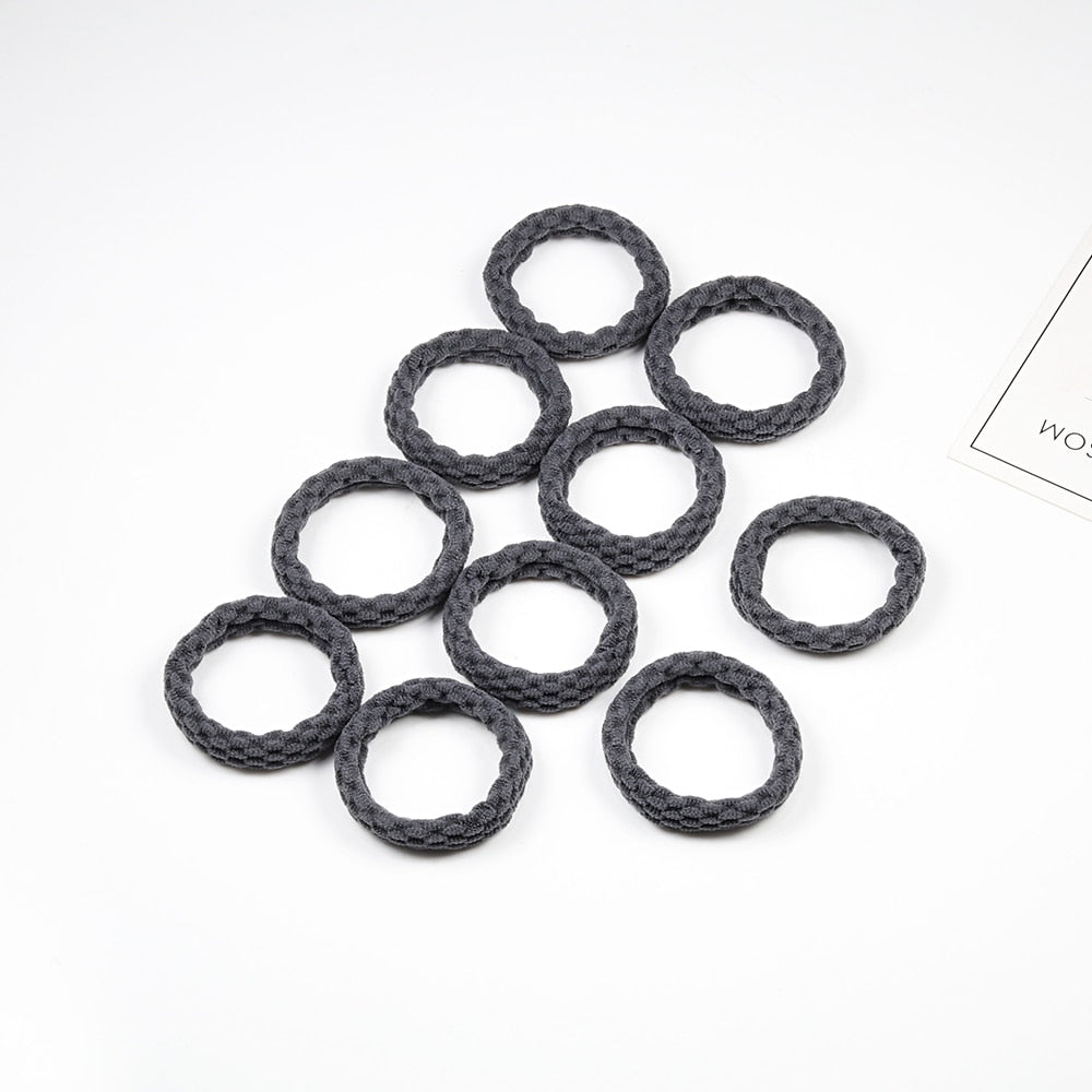 Women's Simple Basic Elastic Hair Bands 10 pcs Set