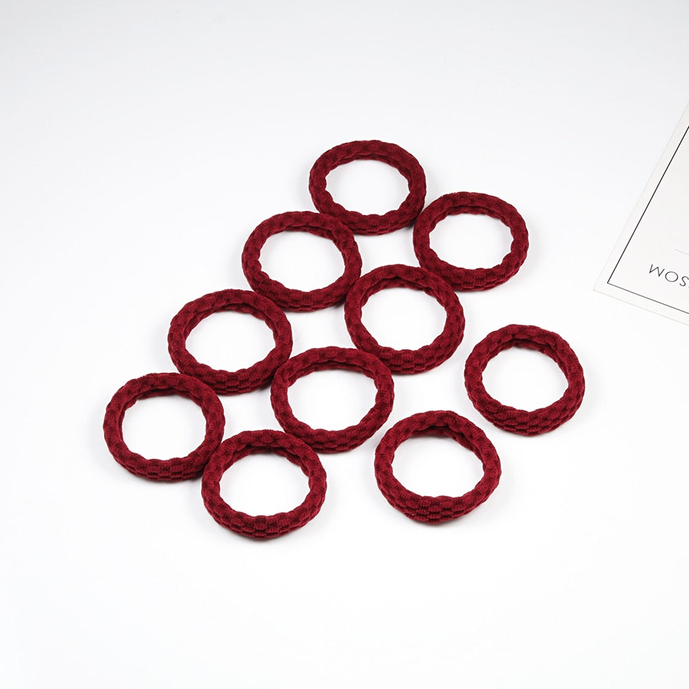 Women's Simple Basic Elastic Hair Bands 10 pcs Set