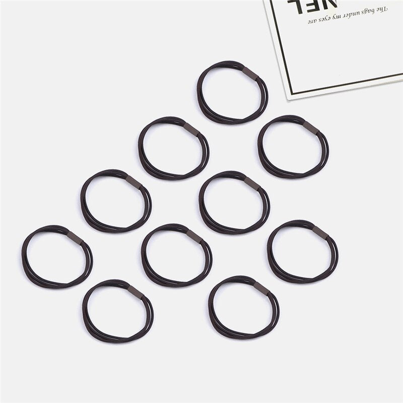 Women's Simple Basic Elastic Hair Bands 10 pcs Set