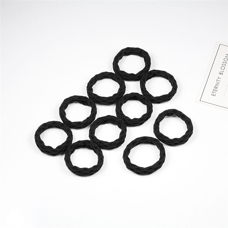 Women's Simple Basic Elastic Hair Bands 10 pcs Set