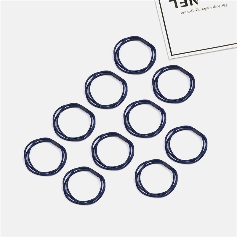 Women's Simple Basic Elastic Hair Bands 10 pcs Set