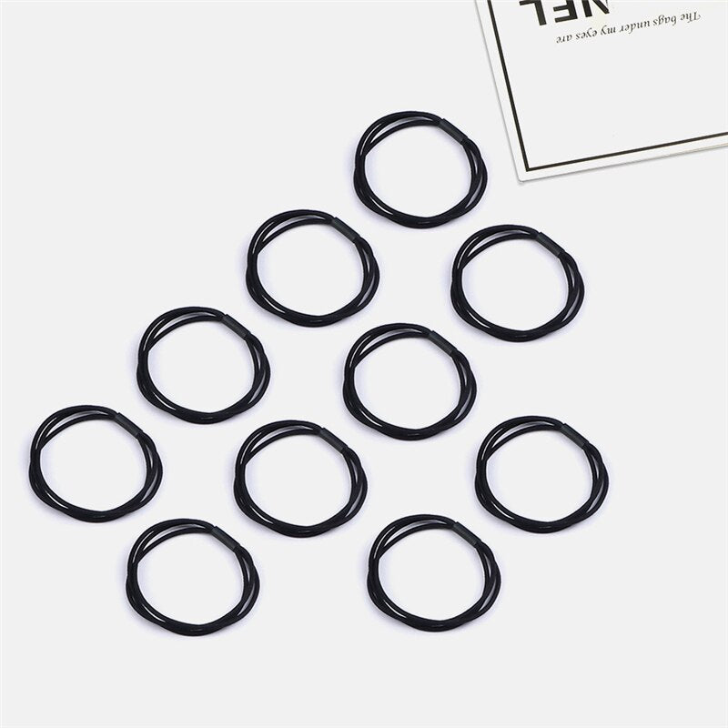 Women's Simple Basic Elastic Hair Bands 10 pcs Set