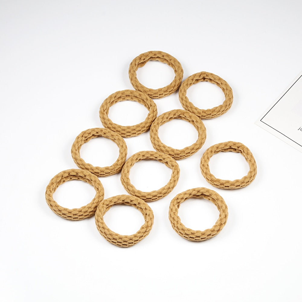 Women's Simple Basic Elastic Hair Bands 10 pcs Set