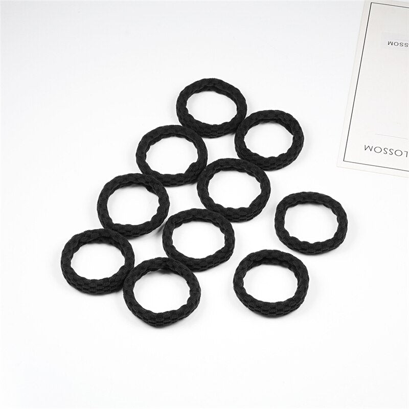 Women's Simple Basic Elastic Hair Bands 10 pcs Set