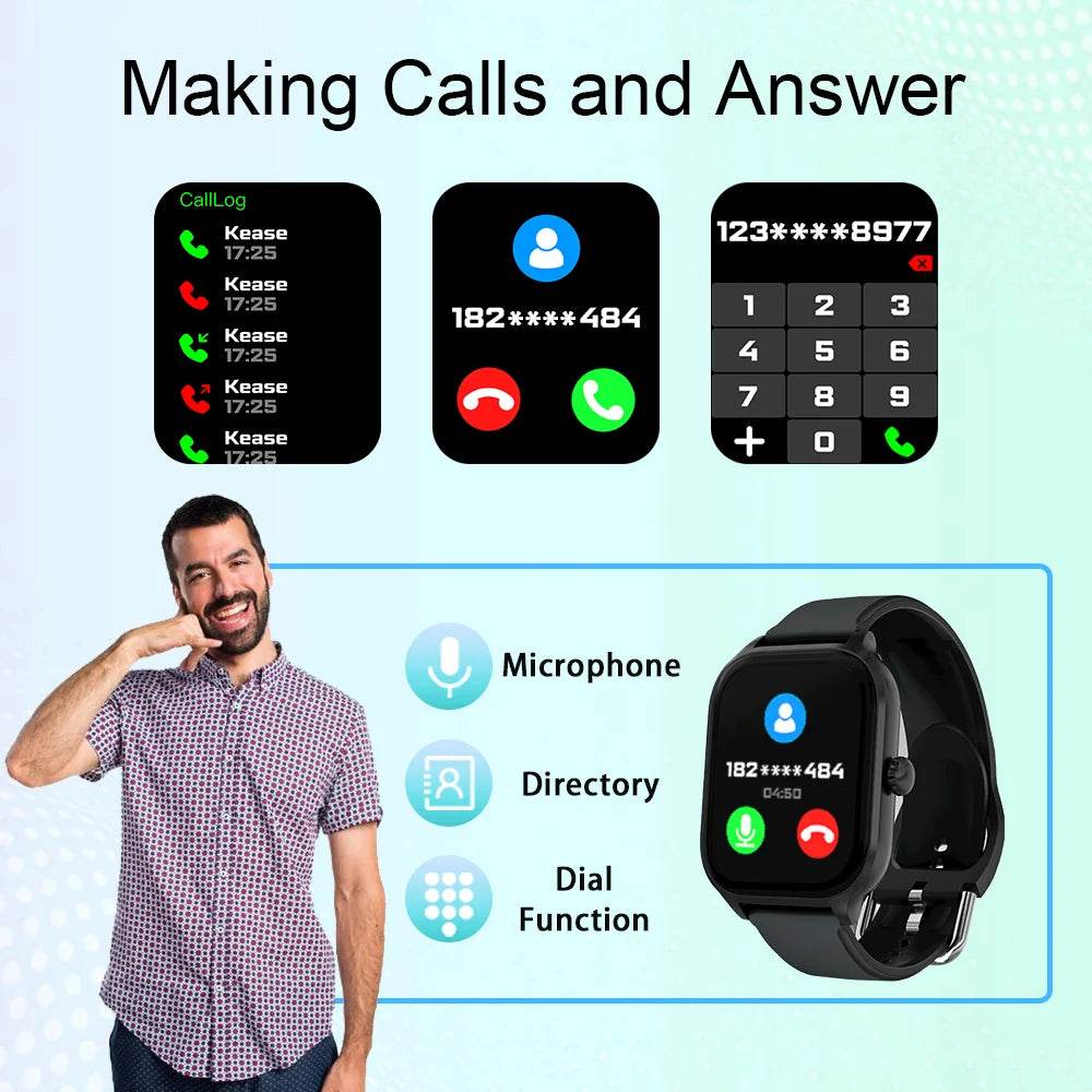LAXASFIT H9 and H6 Smartwatch Dial to Answer Calls Calorie Tracking Heart Rate Blood Oxygen Monitoring Bluetooth Smart Watch - Meli Meli CDMX