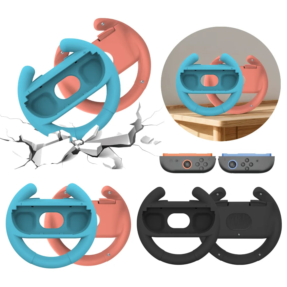 2pcs/Set Racing Steering Wheels for Nintendo for Switch 2 Joy-con Gamepad Left Right Game Steering Wheel Racing Game Wheel