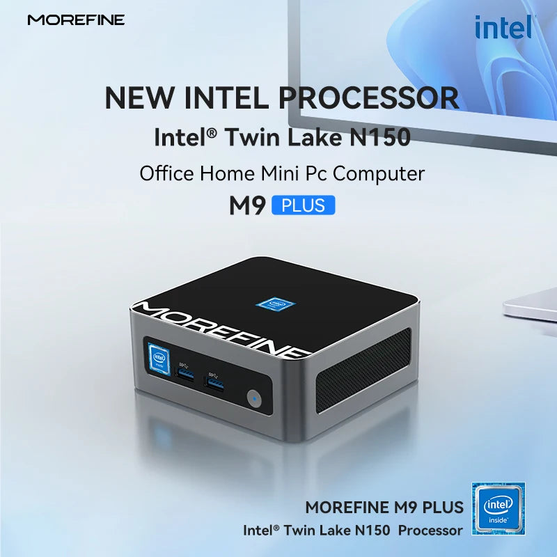 MOREFINE Intel 12th Gen Alder Lake N150 (up to 3.4GHz)16G DDR4 RAM 512G M.2 SSD Business Mini Pc Desktop Computer 4K WiFi6 BT5.2