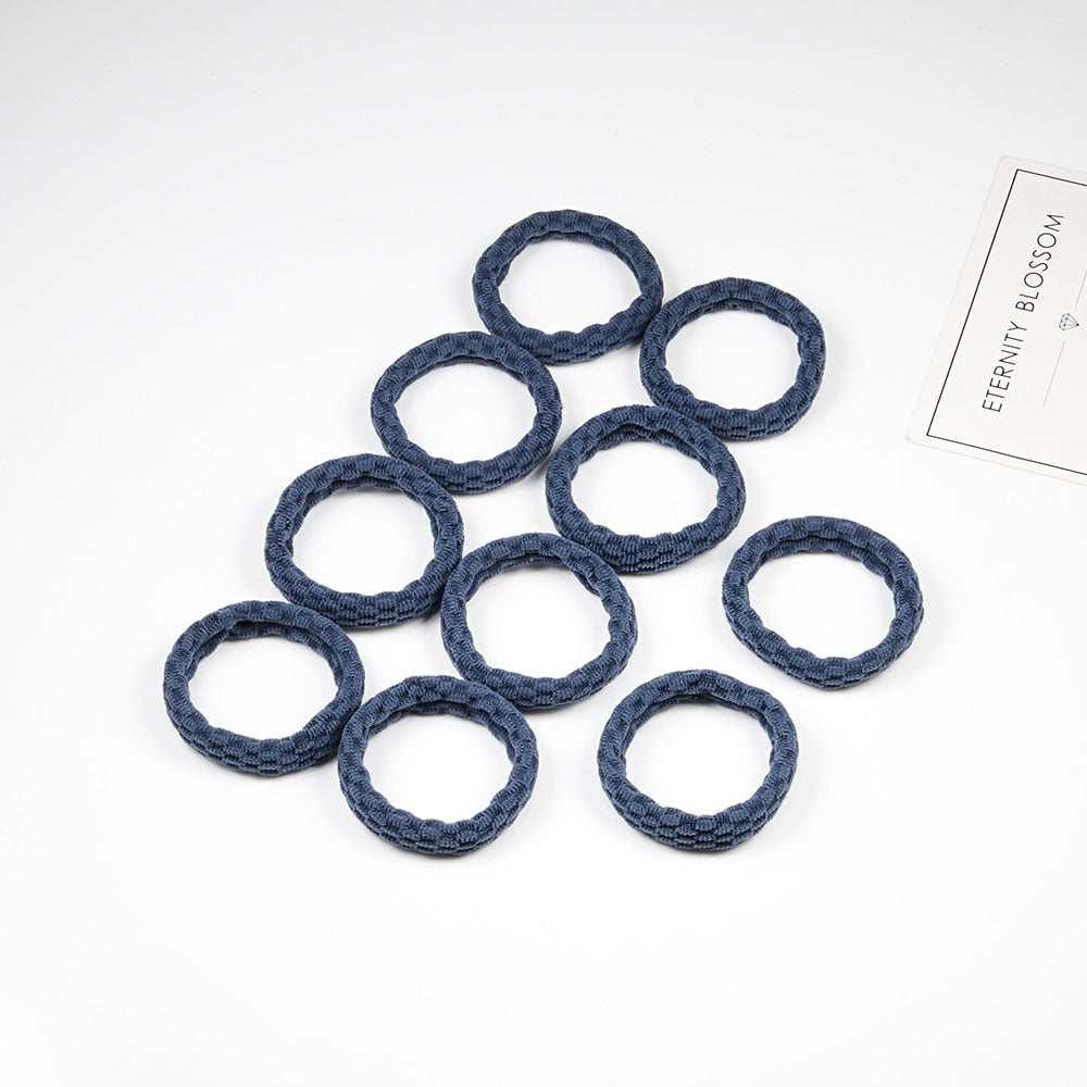 Women's Simple Basic Elastic Hair Bands 10 pcs Set