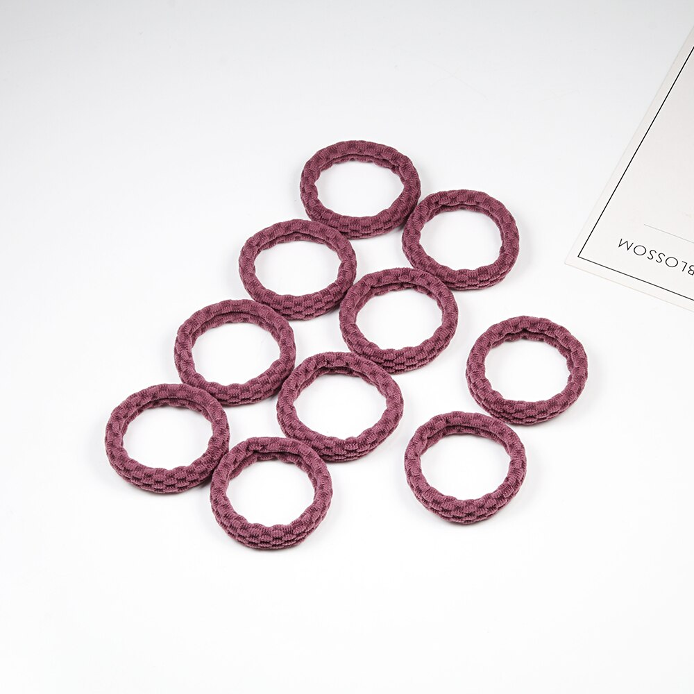 Women's Simple Basic Elastic Hair Bands 10 pcs Set