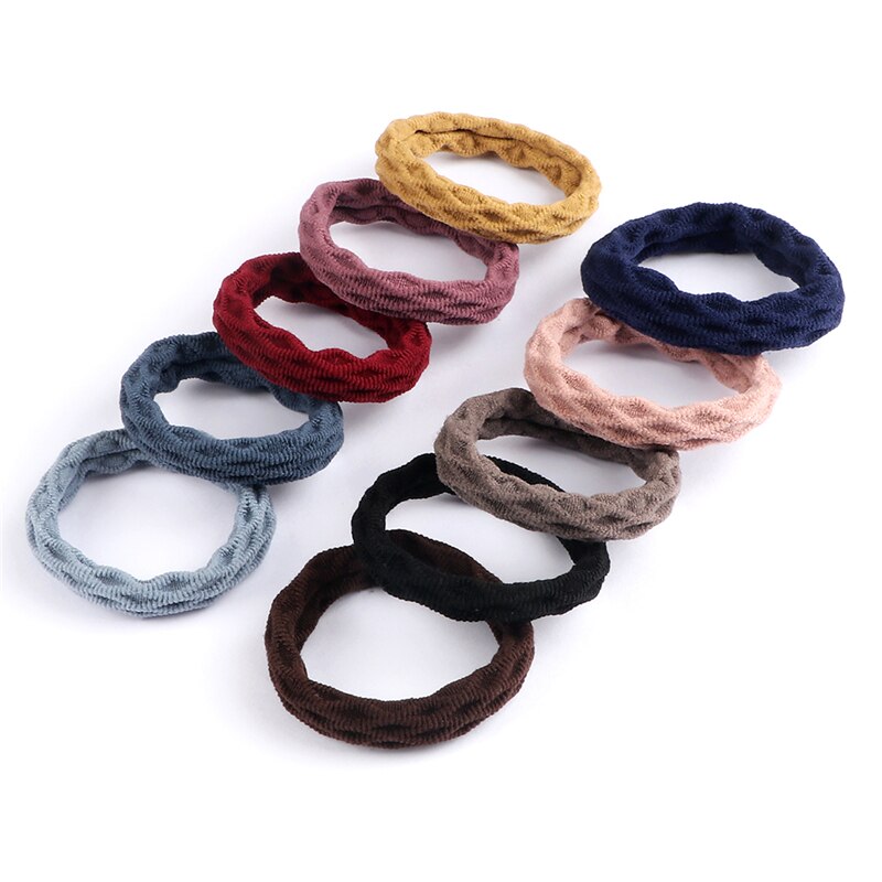 Women's Simple Basic Elastic Hair Bands 10 pcs Set