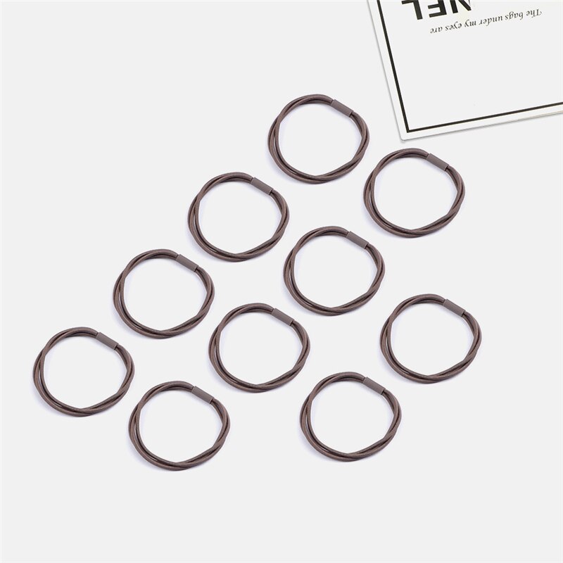 Women's Simple Basic Elastic Hair Bands 10 pcs Set