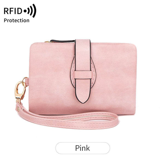 RFID Women's Wallet Soft Leather Solid Color 70 Off Short Style - Meli Meli CDMX