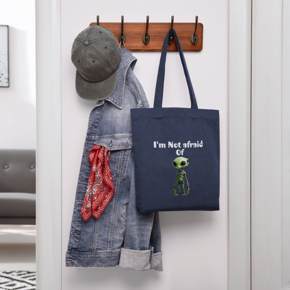 Bolsa de tela heavyweight recycled Stanley/Stella, Not Afraid - azul jaspeado