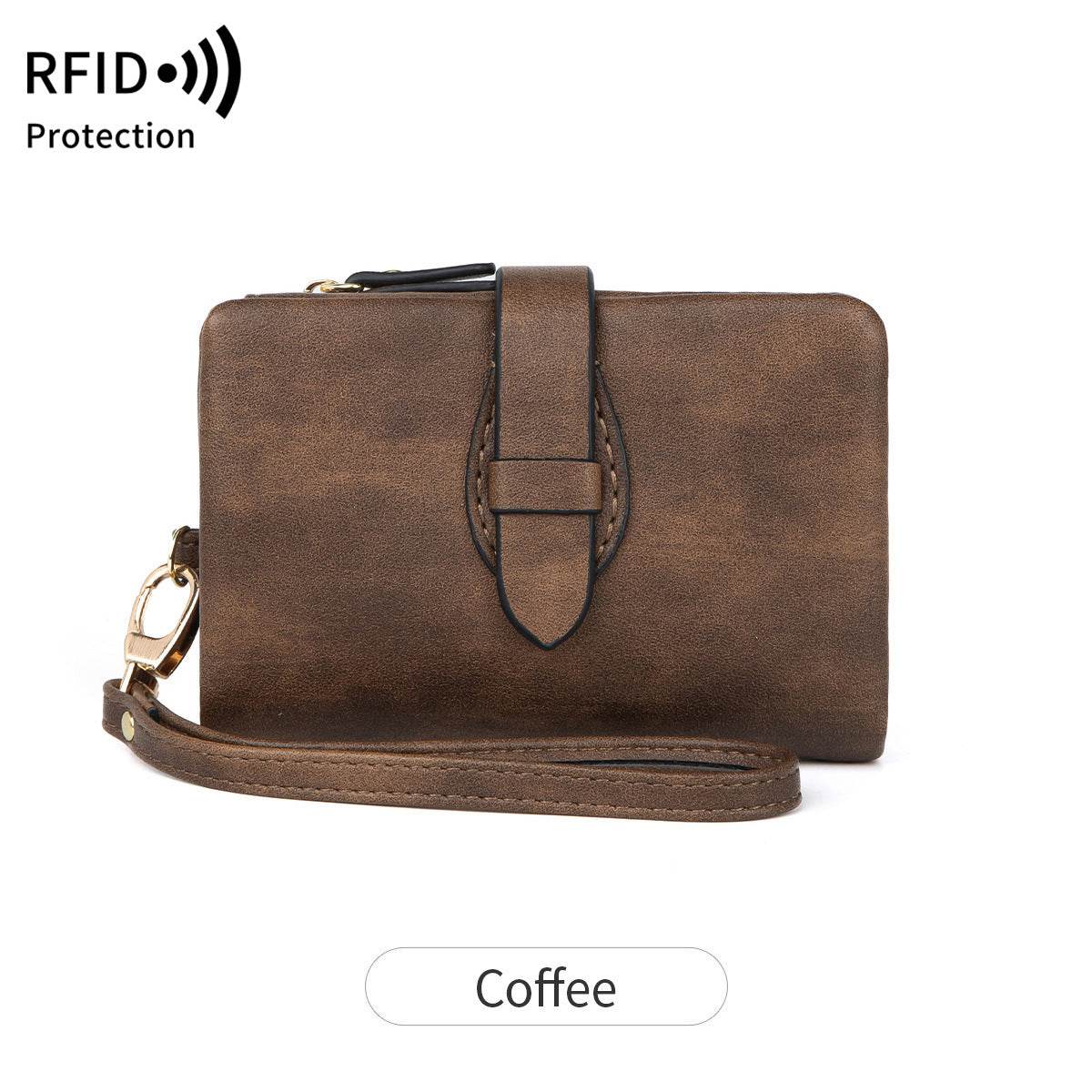 RFID Women's Wallet Soft Leather Solid Color 70 Off Short Style - Meli Meli CDMX