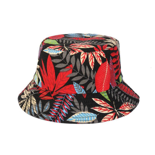 European And American New Printing Bucket Hat Women's Spring And Summer Canvas Hat Travel Beach Double-sided Wear Bucket Hat Generation Hair - Meli Meli CDMX