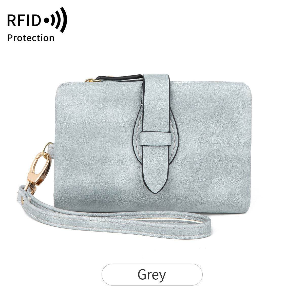 RFID Women's Wallet Soft Leather Solid Color 70 Off Short Style - Meli Meli CDMX