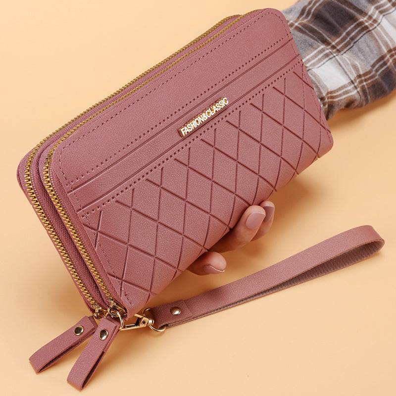 Women's Simple Double Zipper Multiple Card Slots Long Wallet - Meli Meli CDMX