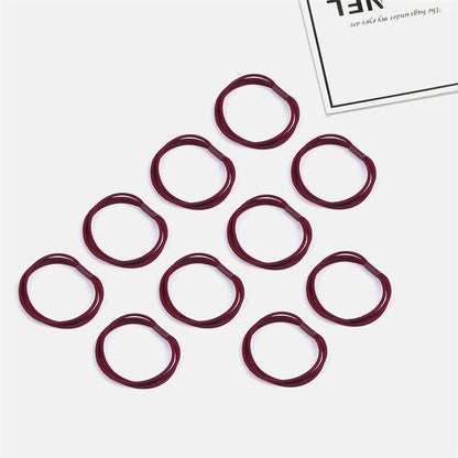 Women's Simple Basic Elastic Hair Bands 10 pcs Set