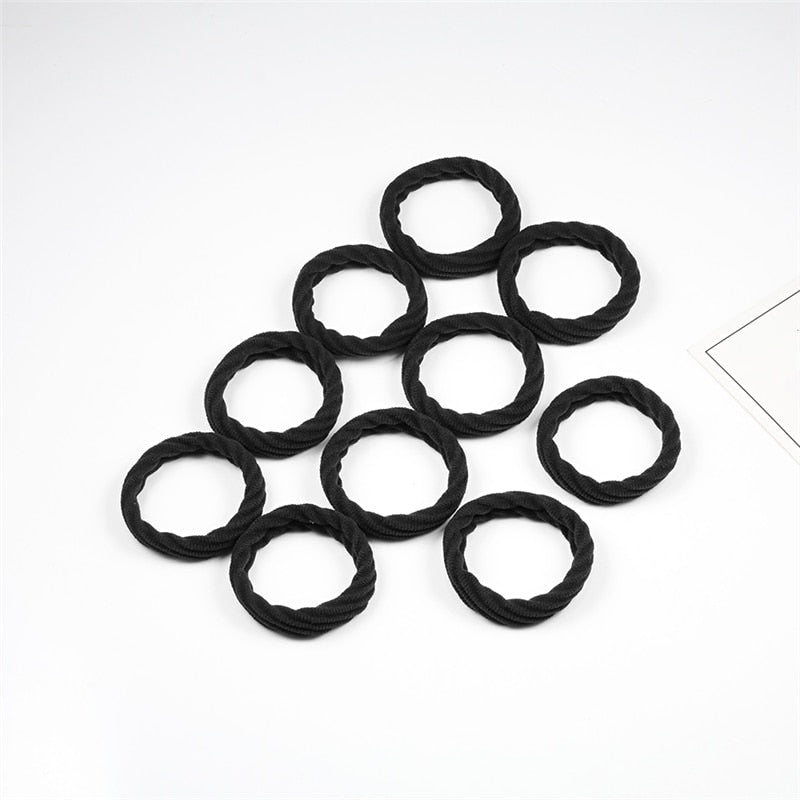 Women's Simple Basic Elastic Hair Bands 10 pcs Set