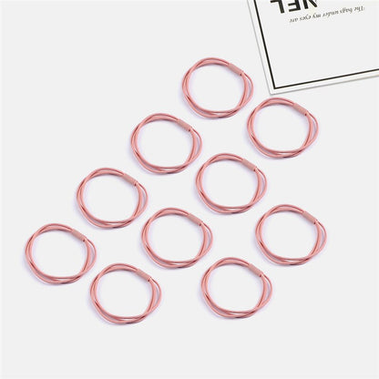 Women's Simple Basic Elastic Hair Bands 10 pcs Set