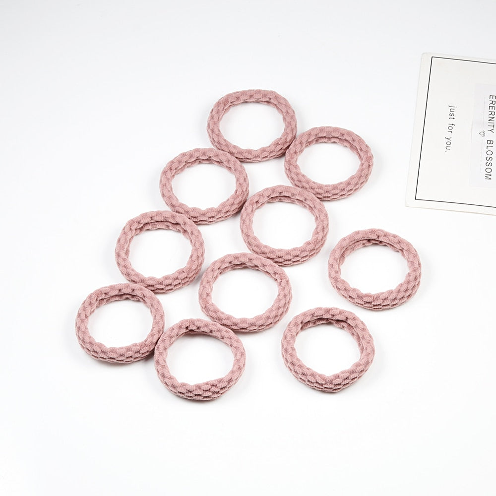 Women's Simple Basic Elastic Hair Bands 10 pcs Set