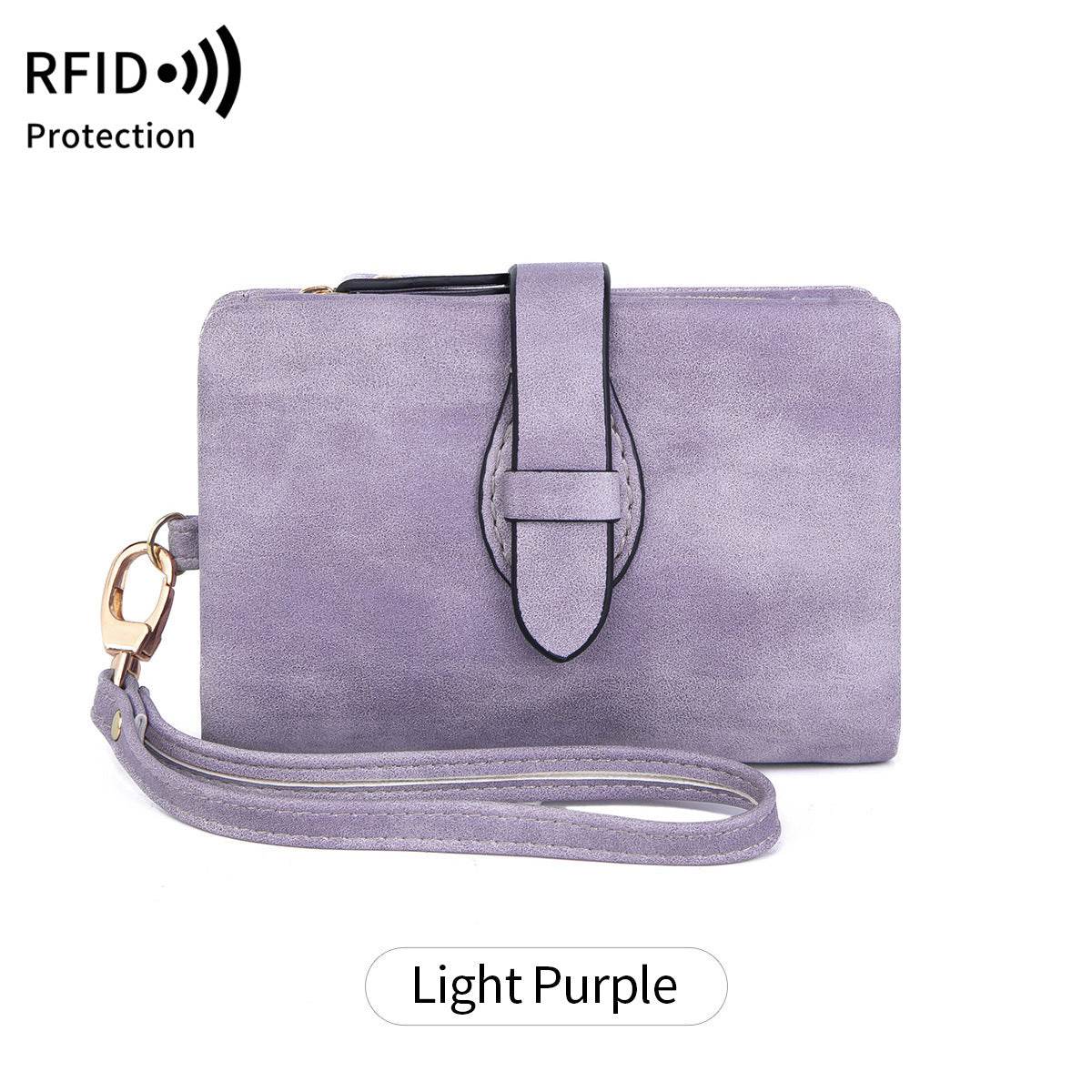 RFID Women's Wallet Soft Leather Solid Color 70 Off Short Style - Meli Meli CDMX