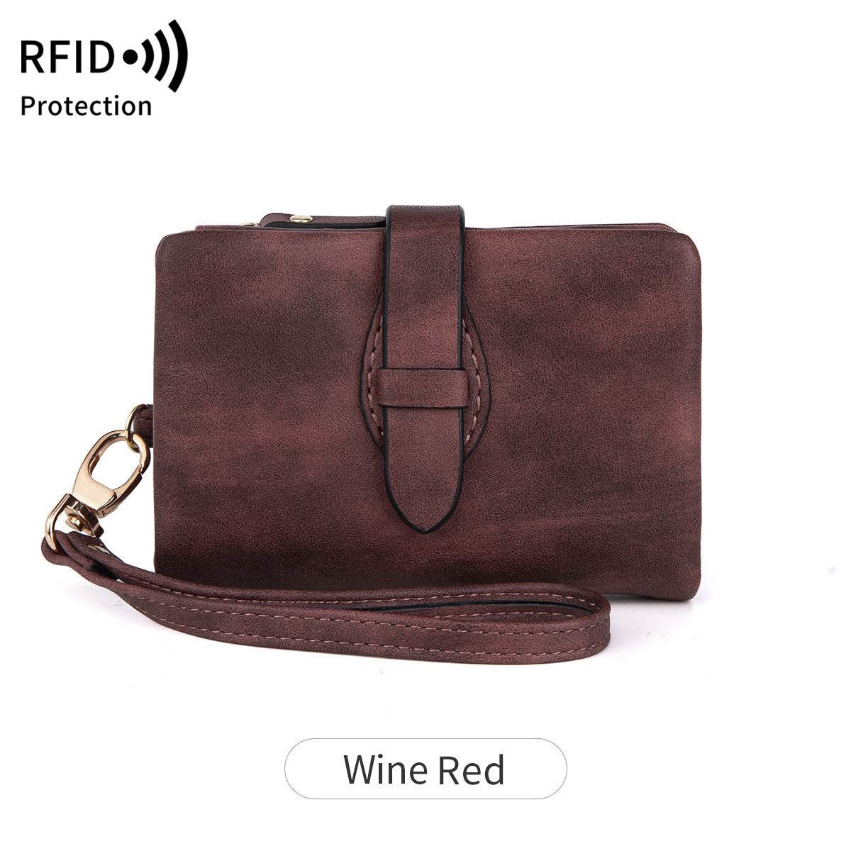 RFID Women's Wallet Soft Leather Solid Color 70 Off Short Style - Meli Meli CDMX