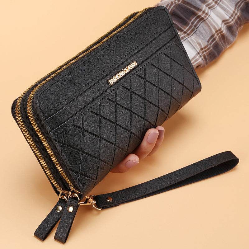 Women's Simple Double Zipper Multiple Card Slots Long Wallet - Meli Meli CDMX