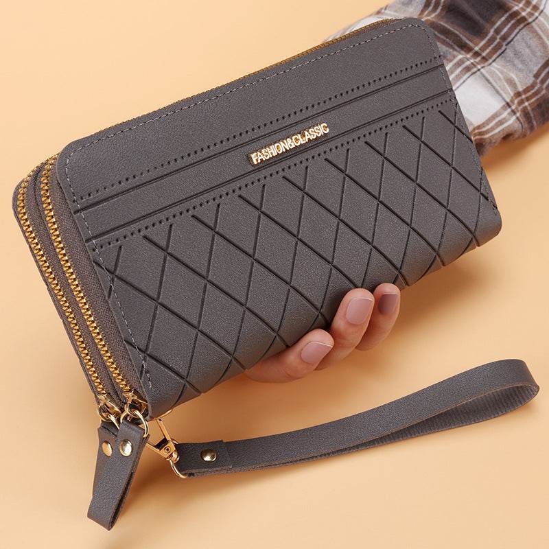 Women's Simple Double Zipper Multiple Card Slots Long Wallet - Meli Meli CDMX