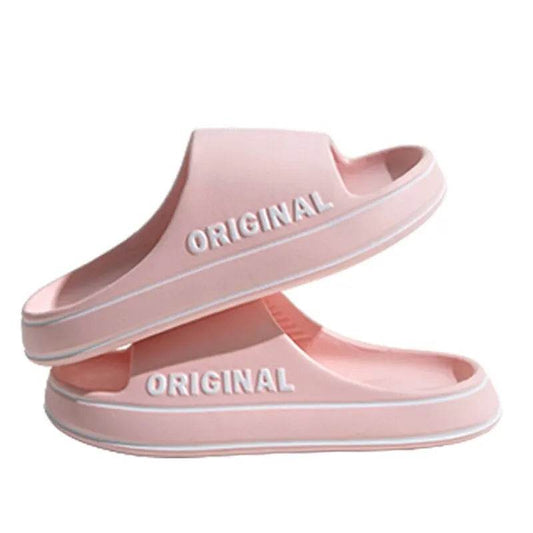 Stylish Solid Color Couples' Slip-On Slippers - Anti-Slip Summer Beach Slides with Thick Sole - Meli Meli CDMX