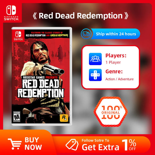 Nintendo Switch Game Deals - Red Dead Redemption - Games Cartridge Physical Card Support TV Tabletop Handheld Mode