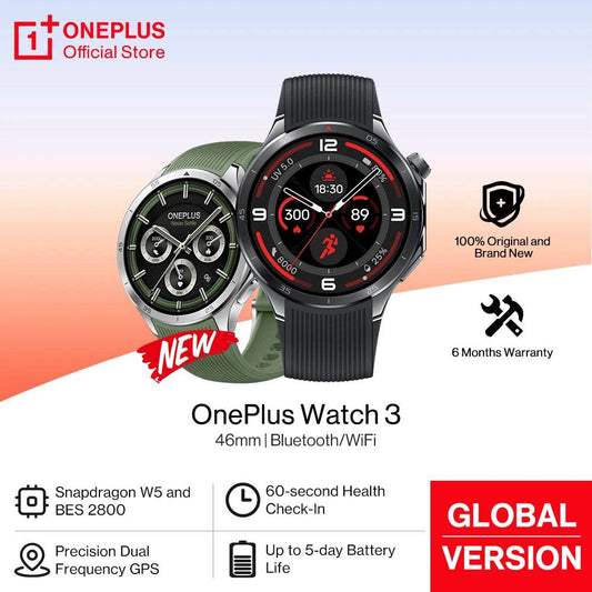 2025 OnePlus Watch 3 Global Version Smart Watch 1.5’’ AMOLED 32GB Snapdragon W5 Wear OS by Google Snapdragon W5 IP68 - Meli Meli CDMX