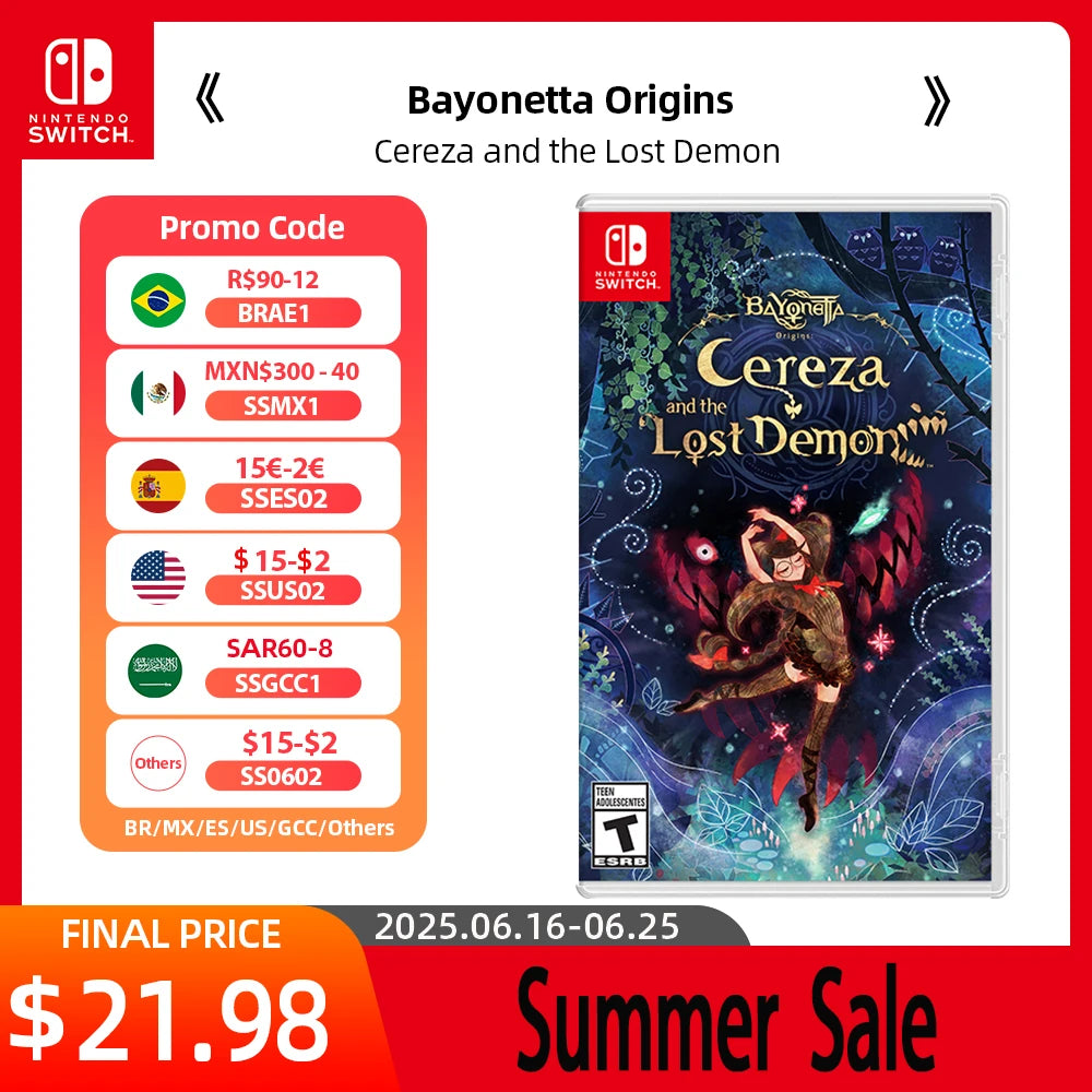 Nintendo Switch Games - Bayonetta Origins Cereza and the Lost Demon -  Support TV Tabletop and Palm Mode for Switch OLED Lite