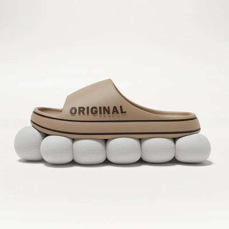 Stylish Solid Color Couples' Slip-On Slippers - Anti-Slip Summer Beach Slides with Thick Sole - Meli Meli CDMX