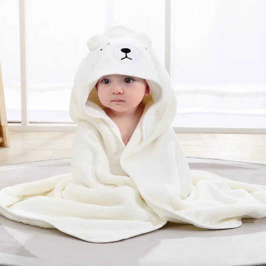 Cartoon Animal Baby Bath Towels Soft Newborn Hooded Towel Blanket Toddler Bathrobe Warm Sleeping Swaddle Wrap for Boys Girls - Meli Meli CDMX