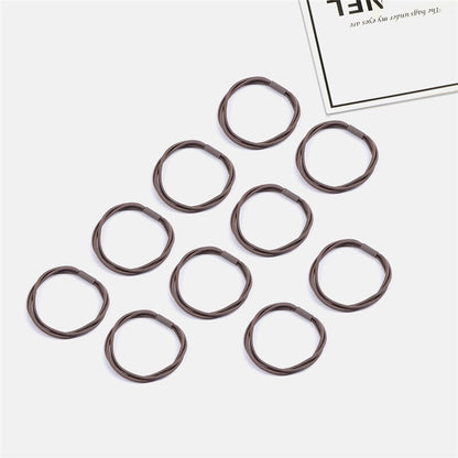 Women's Simple Basic Elastic Hair Bands 10 pcs Set