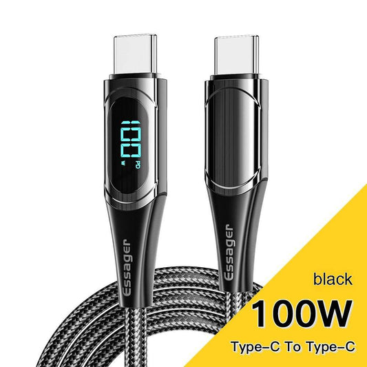 Fast Charge 100W Dual Type-c Super Fast Charge Data Cable - Meli Meli CDMX
