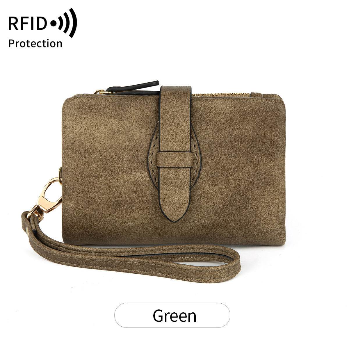 RFID Women's Wallet Soft Leather Solid Color 70 Off Short Style - Meli Meli CDMX