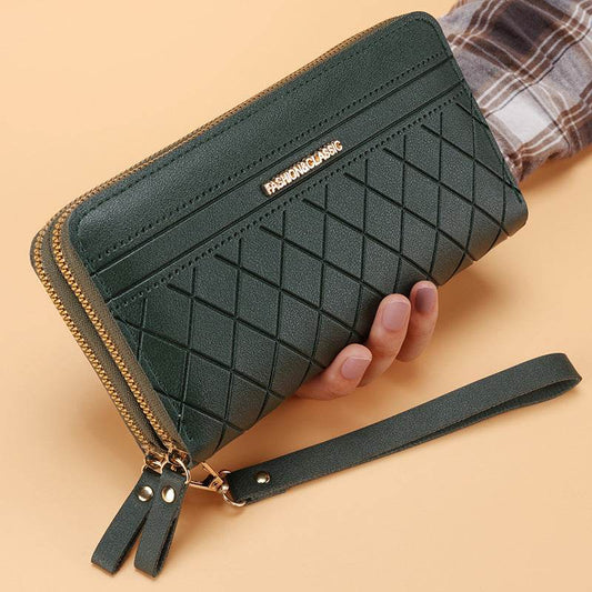Women's Simple Double Zipper Multiple Card Slots Long Wallet - Meli Meli CDMX