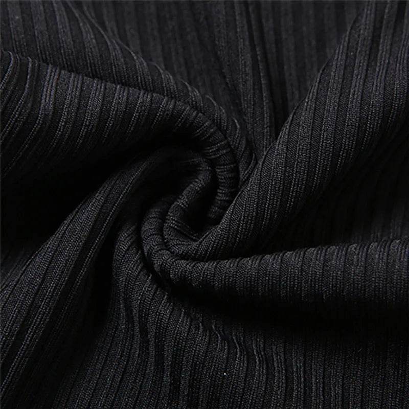 New Women Solid Color Long Sleeve Summer Bodycon Playsuit Square Collar Ribbed Letter Embroidery Short Romper Sexy - Meli Meli CDMX